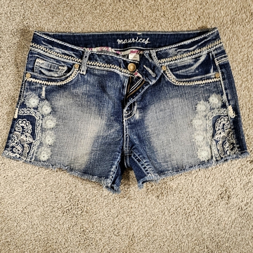 Maurices Embroidery denim shorts